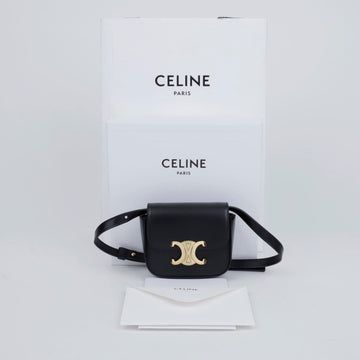 CELINE Mini Claude Shiny Kapskin Schwarz 157203873