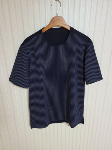 SYSTEM ネイビーストライプ半袖Tシャツ 100 157408040