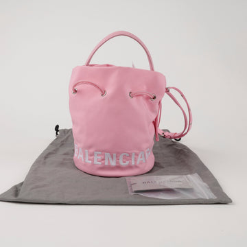 Balenciaga Wheel Drawstring XS Bucket Bag Pink 157290589