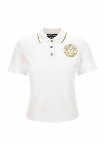 VERSACE Besticktes Polohemd mit VEmblem 78HAGT00 CJ01T G03 151103863