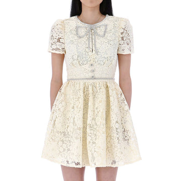 SELF-PORTRAIT Midikleid mit Code-Spitze und Schleife PF23035SC 157408665