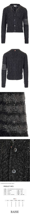 Thom Browne Diagonal Cable Mohair Wool Cardigan 49396520 [P]