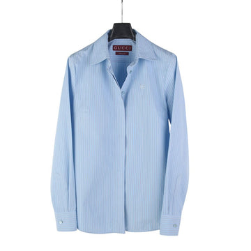 GUCCI Gestreiftes Baumwollshirt mit GG-Logo für Damen 40 37394Y 157409114