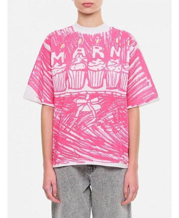 Marni Pink Cake Print T-Shirt 152200723