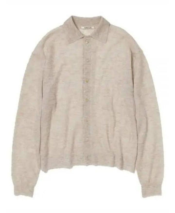 AURALEE Mohair-Sheer-Strickcardigan LIGHTBEIGE 152202017