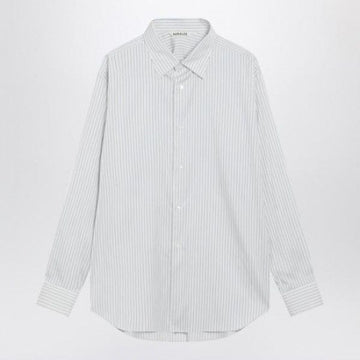 Auralee Cotton Silk Stripe Shirt White 152202090