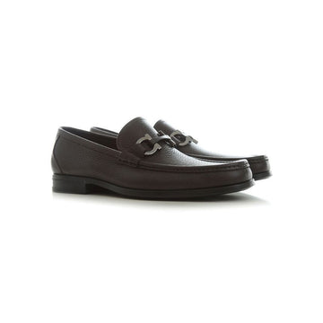 SALVATORE FERRAGAMO Grandioser Silberbeschlag Doppel-Gancini Loafer 0642847 56954487