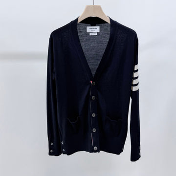 Thom Browne Merino Wool Cardigan Navy 157414285