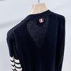 THOM BROWNE Merino-Wollcardigan mit diagonalen Streifen Navy 157414285 [P]