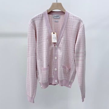 Thom Browne Diagonal Striped Check Pattern Cardigan Pink 157414310