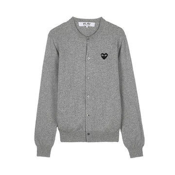 Comme Des Garcons LIGHT GREY Unisex Blackheart Patch Cardigan 157406111 [P]