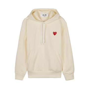 COMME DES GARCONS T174 051 アイボリー ハートパッチ フーディ 157406098 [P]
