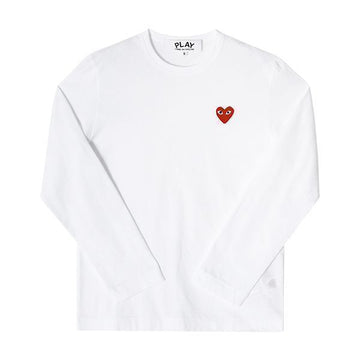 COMME DES GARCONS PLAY rotes Herz Aufnäher Unisex Langarmshirt 149504882