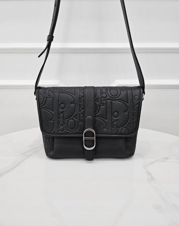 Dior Medium Flap Strap Bag Black Gravity 1ESPO376LL 155591434