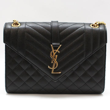 Saint Laurent Black Quilted Leather Gold-tone Envelope Medium Chain Shoulder Bag 600185 157477358