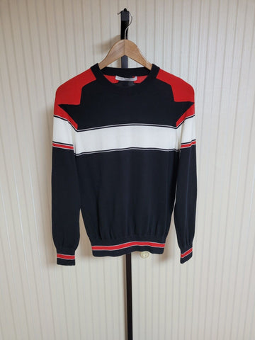 GIVENCHY Schwarzer Rot Schulterpunkt Strickpullover 115000 157484545
