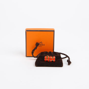 HERMES Ohrringe Gold Orange 157343953