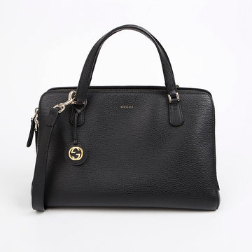 GUCCI Reißverschluss Rundum Leder Top Handle Tasche Schwarz 157366579