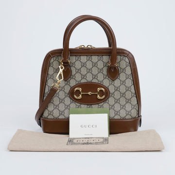 GUCCI Pferdeschnalle 1955 Kleine Top-Handle-Tasche Braun 156729454