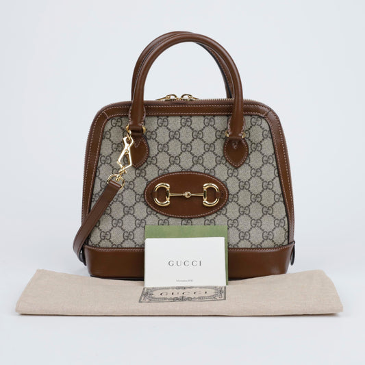 GUCCI Pferdeschnalle 1955 Kleine Top-Handle-Tasche Braun 156729454