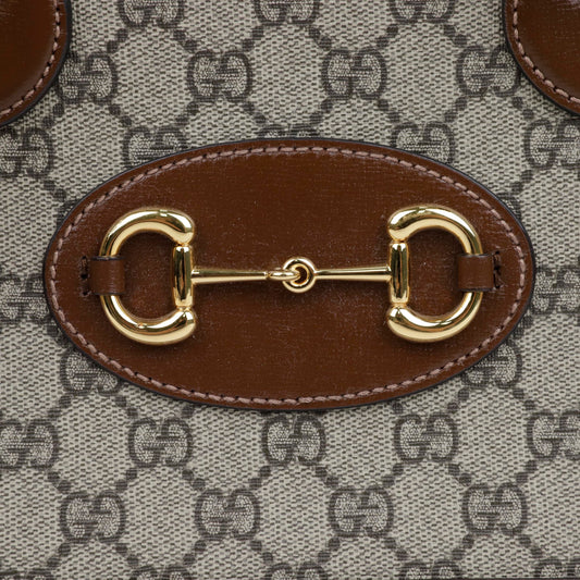 GUCCI Pferdeschnalle 1955 Kleine Top-Handle-Tasche Braun 156729454