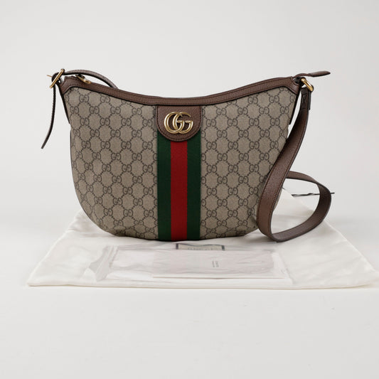 GUCCI Ophidia GG Supreme Canvas Hobo Schultertasche Braun 156516141