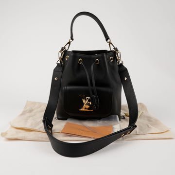 LOUIS VUITTON Bucket Leder Tote Schultertasche Schwarz 156797699