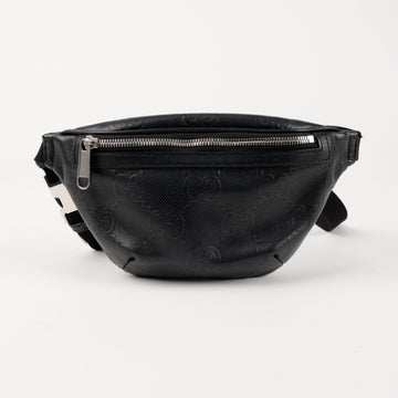 GUCCI エンボスレザーウエストバッグ ブラック 156974904