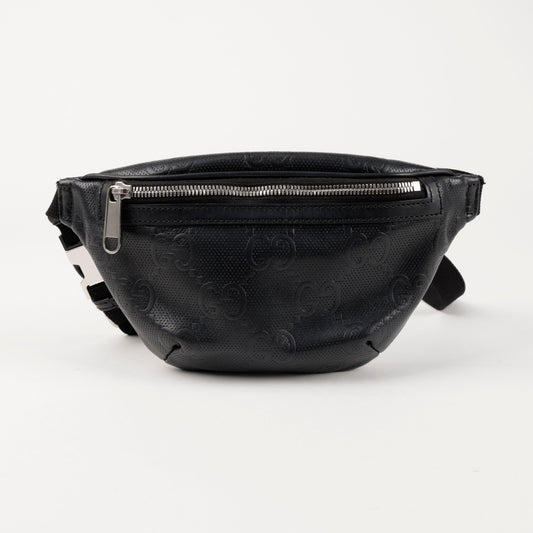 GUCCI Gepäcktasche aus geprägtem Leder Schwarz 156974904