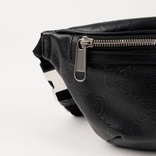 GUCCI Gepäcktasche aus geprägtem Leder Schwarz 156974904