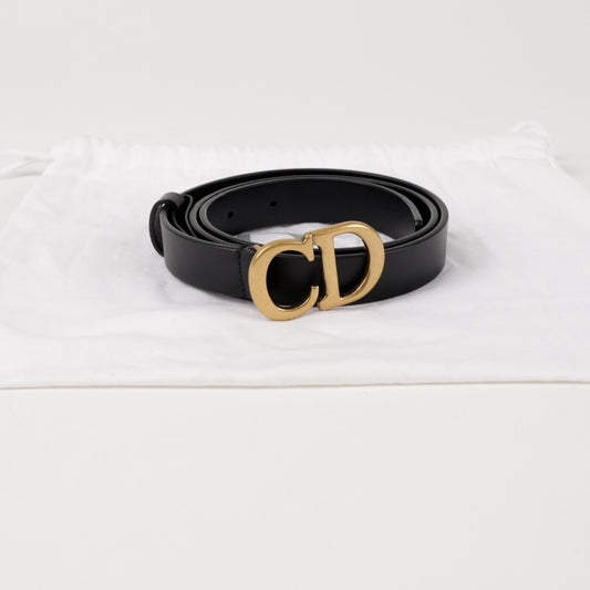 DIOR Sattel Kalbsleder Gürtel Schwarz 157116030