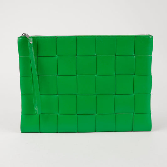 BOTTEGA VENETA Intrecciato Woven Large Clutch Parquet 157120717