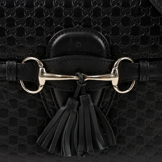 GUCCI Mikroschima Leder Emily Schultertasche Schwarz 157120830