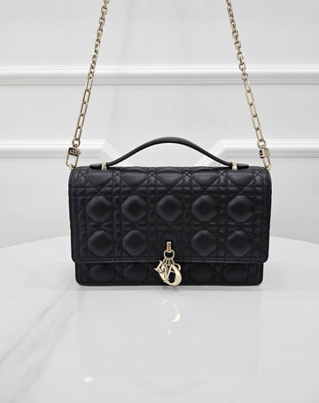 DIOR Miss Top Handle Cannage Black M0997ONGE 157523373