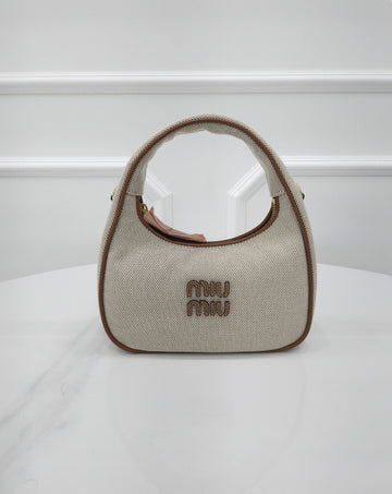 MIU MIU Wander Canvas Hobo Small Two Way 5BC125 157523410