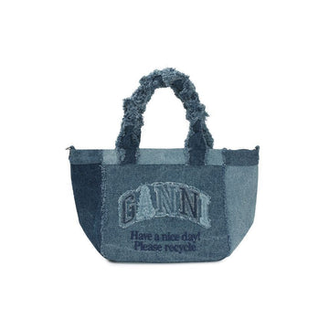 Ganni Women's Small Trapeze Shopper Bag Denim Vintage Dark Blue B2110092-569 155797251