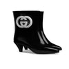 Gucci Interlocking G Shiny Rubber Ankle Boots Black 724458 9AADV 1092 157523770 [P]