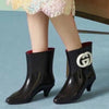 Gucci Interlocking G Shiny Rubber Ankle Boots Black 724458 9AADV 1092 157523770 [P]