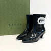 Gucci Interlocking G Shiny Rubber Ankle Boots Black 724458 9AADV 1092 157523770 [P]