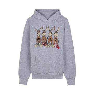 WILD DONKEY Basket Hoodie in Heather Grey SS26 157523890