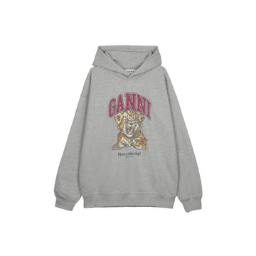 Ganni Women's Isoli Baby Tiger Print Hoodie Paloma A1060024-920 157030376 [P]