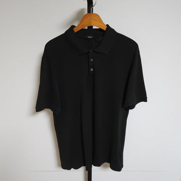 THEORY Schwarzes Kurzarm-Polo-Shirt Größe L 157529524