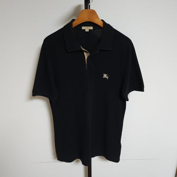BURBERRY Navy Check Kurzarm Poloshirt mit Stickerei M 6441801 157529527