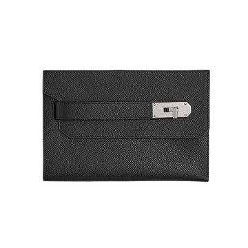 HERMES Pouch aus Epsom Kalbsleder mit palladiumfarbener Hardware H086976CK89 157533487