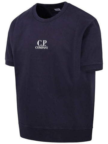CP COMPANY ライトフリースSSスウェットシャツ軽量ロゴ半袖マンツーマン 133021857