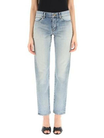 SAINT LAURENT Boyfriend Jeans in 80er Vintage Blau Denim 644026 YD372 4503 133032991