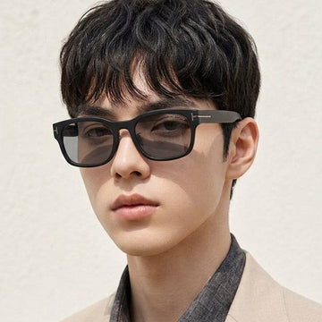 Tom Ford Sunglasses TF1232DN 02A Luxury Asian Fit Gray Half-Mirror Matte Black Horn Frame 139988391 [P]