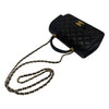 CHANEL New Mini Top Handle Lambskin Flap Bag Black AS2431 157546423 [P]