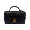 CHANEL New Mini Top Handle Lambskin Flap Bag Black AS2431 157546423 [P]