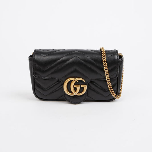 GUCCI Damen GG Marmont Super Mini Matelassé Schultertasche 157314059 [P]